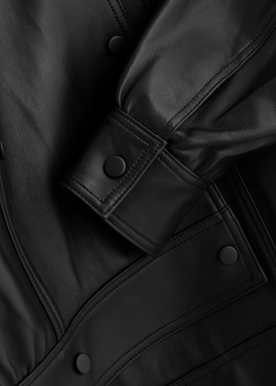 Aexae Leather Biker Jacket Black