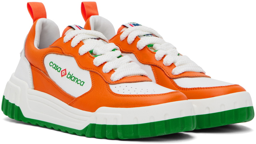 Casablanca White & Orange Court Sneakers