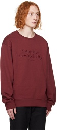 Saturdays NYC Burgundy Bowery Miller Sweatshirt