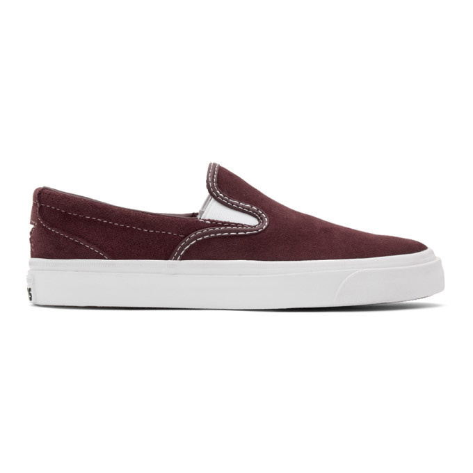 Photo: Converse Burgundy Suede One Star CC Slip-On Sneakers