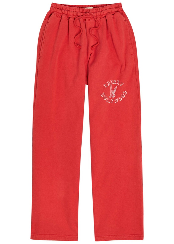 Photo: Cherry Los Angeles Hollywood Parachute Printed Cotton Sweatpants Red