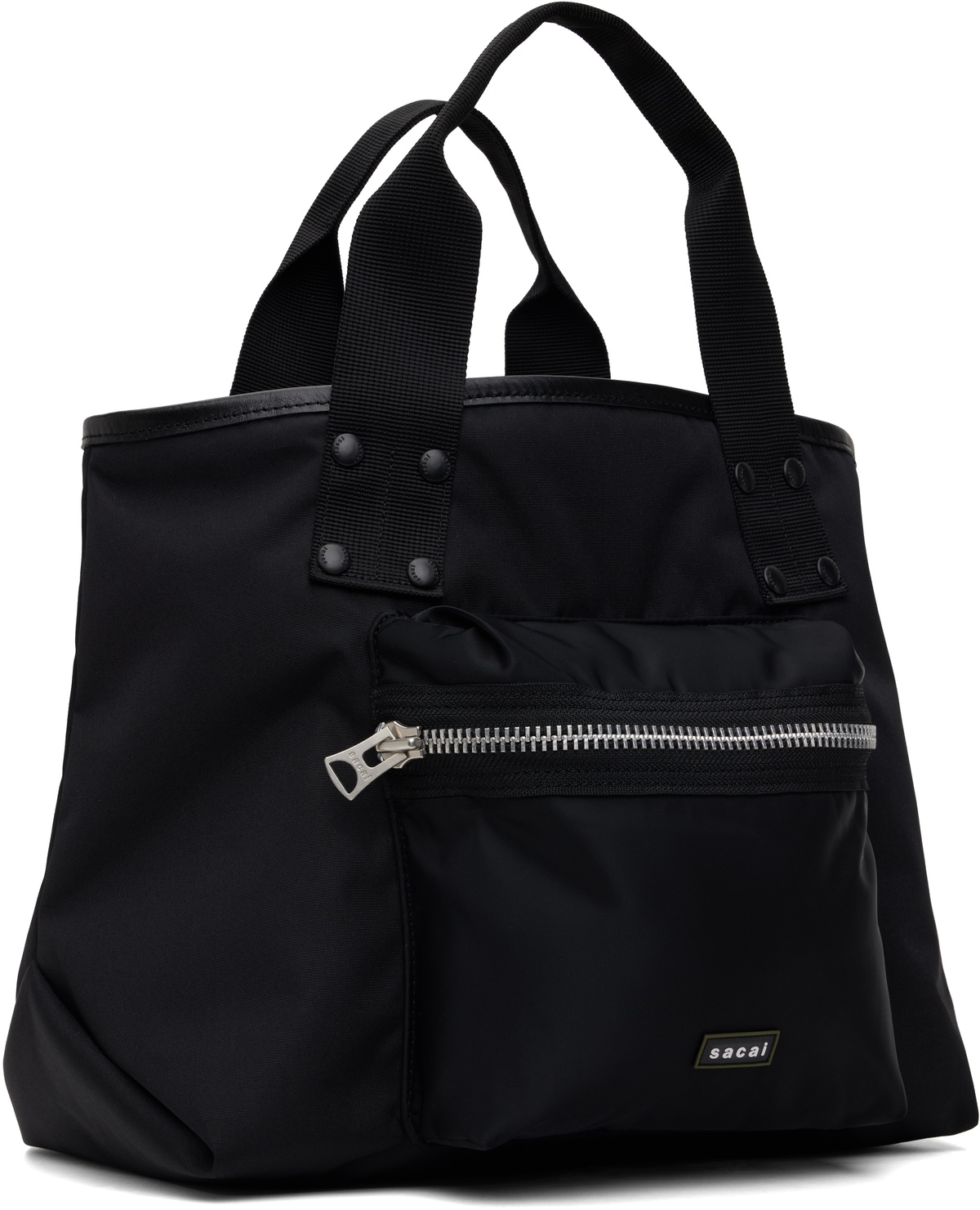 sacai Black Pocket Medium Tote Sacai