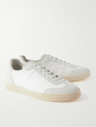 Brunello Cucinelli - Suede-Trimmed Terry Sneakers - White