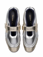 WALES BONNER Printed Croco Metallic Leather Sneakers