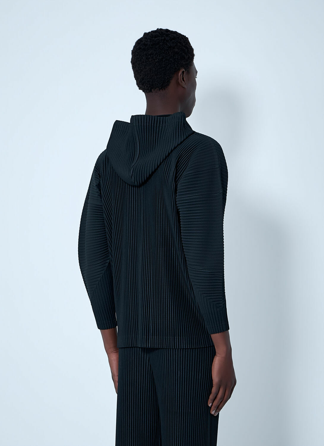 Homme Plissé Issey Miyake Pinstripe Hooded Jacket