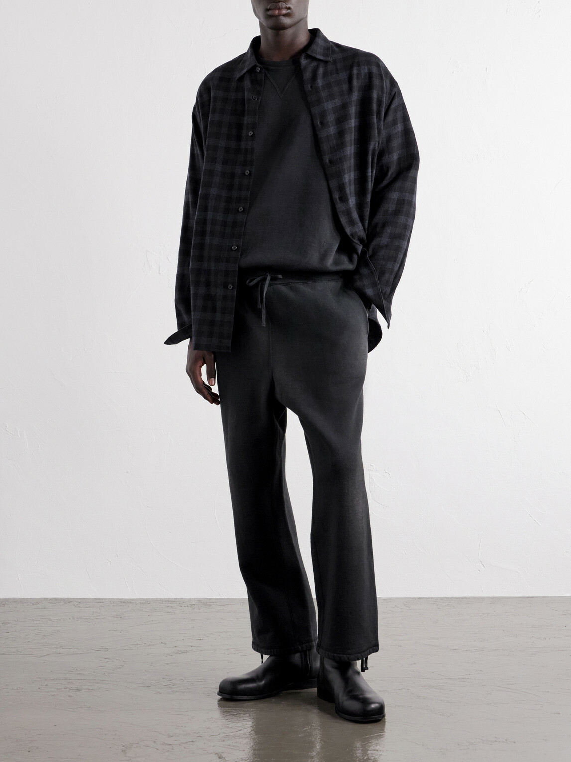 A.PRESSE - Vintage Cotton-Fleece Sweatshirt - Black