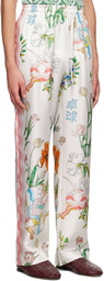 Casablanca White Silk Lounge Pants