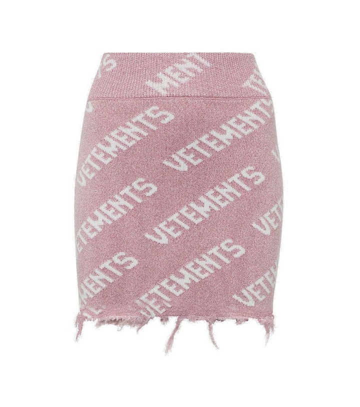 Photo: Vetements Monogram wool-blend miniskirt