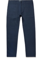 Private White V.C. - The Maker's Straight-Leg Herringbone Cotton Trousers - Blue
