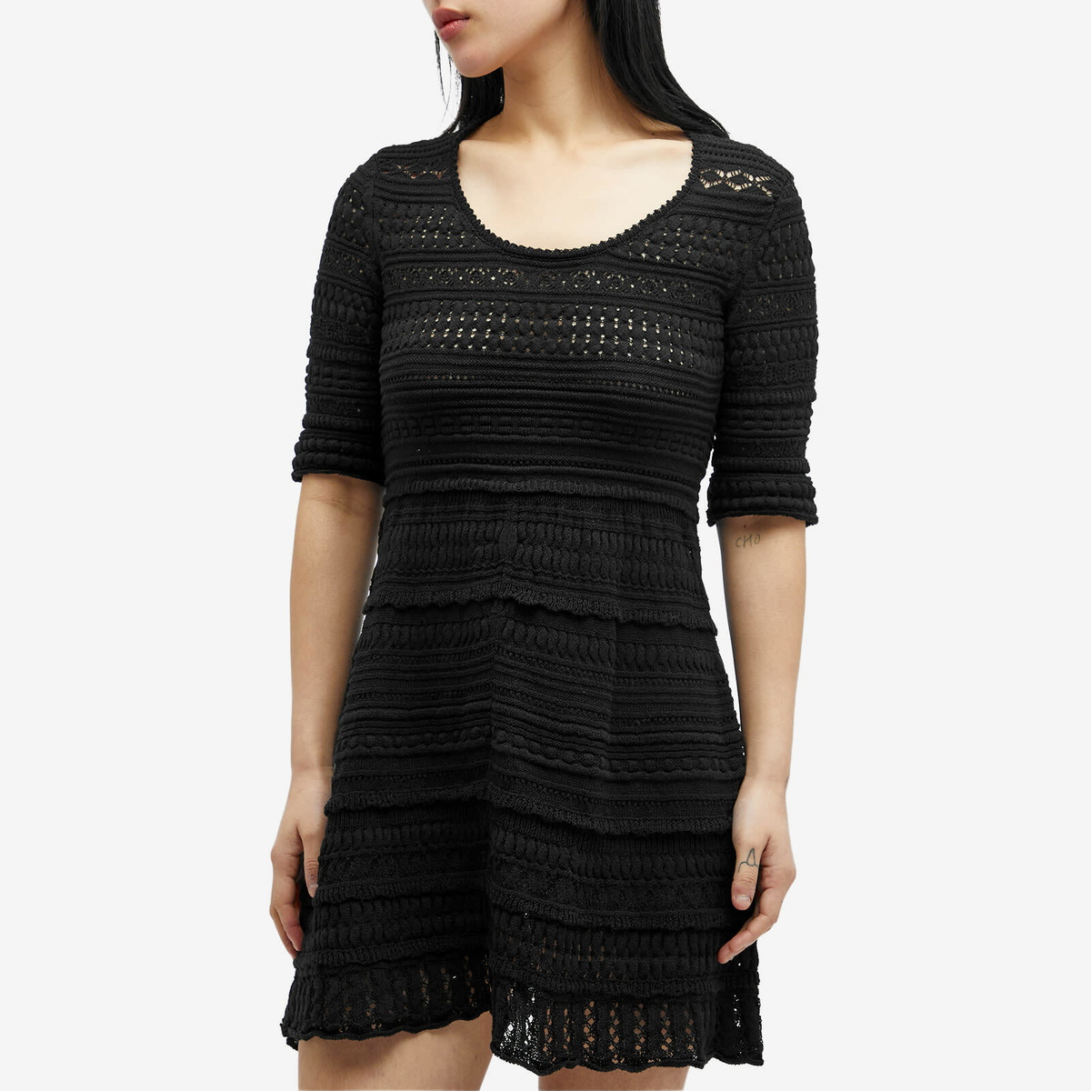 MARANT ÉTOILE knitted cotton mini dress - Black