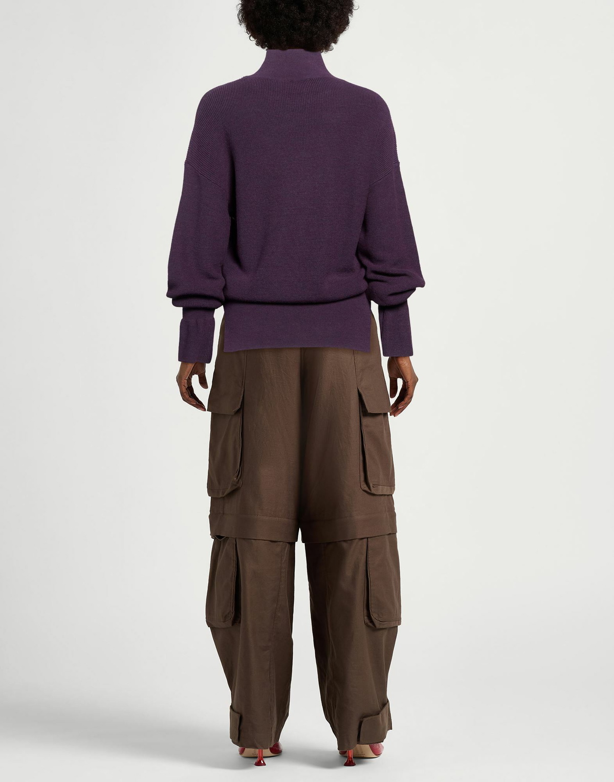 Manila Grace Womens Turtleneck Dark in Purple