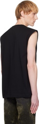 Helmut Lang Black Embossed Logo Tank Top