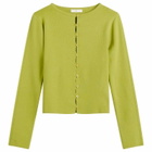 Kijun Women's Button Up Knit Top in Olive Green