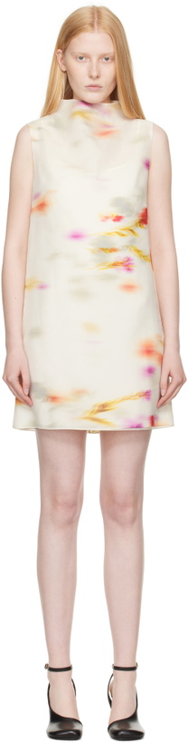 Photo: Ferragamo Off-White Blossom Flower Reversible Minidress