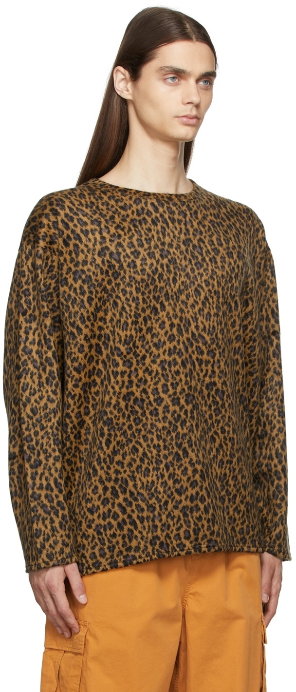 South2 West8 Brown Leopard Wool Jacquard Sweater South2 West8