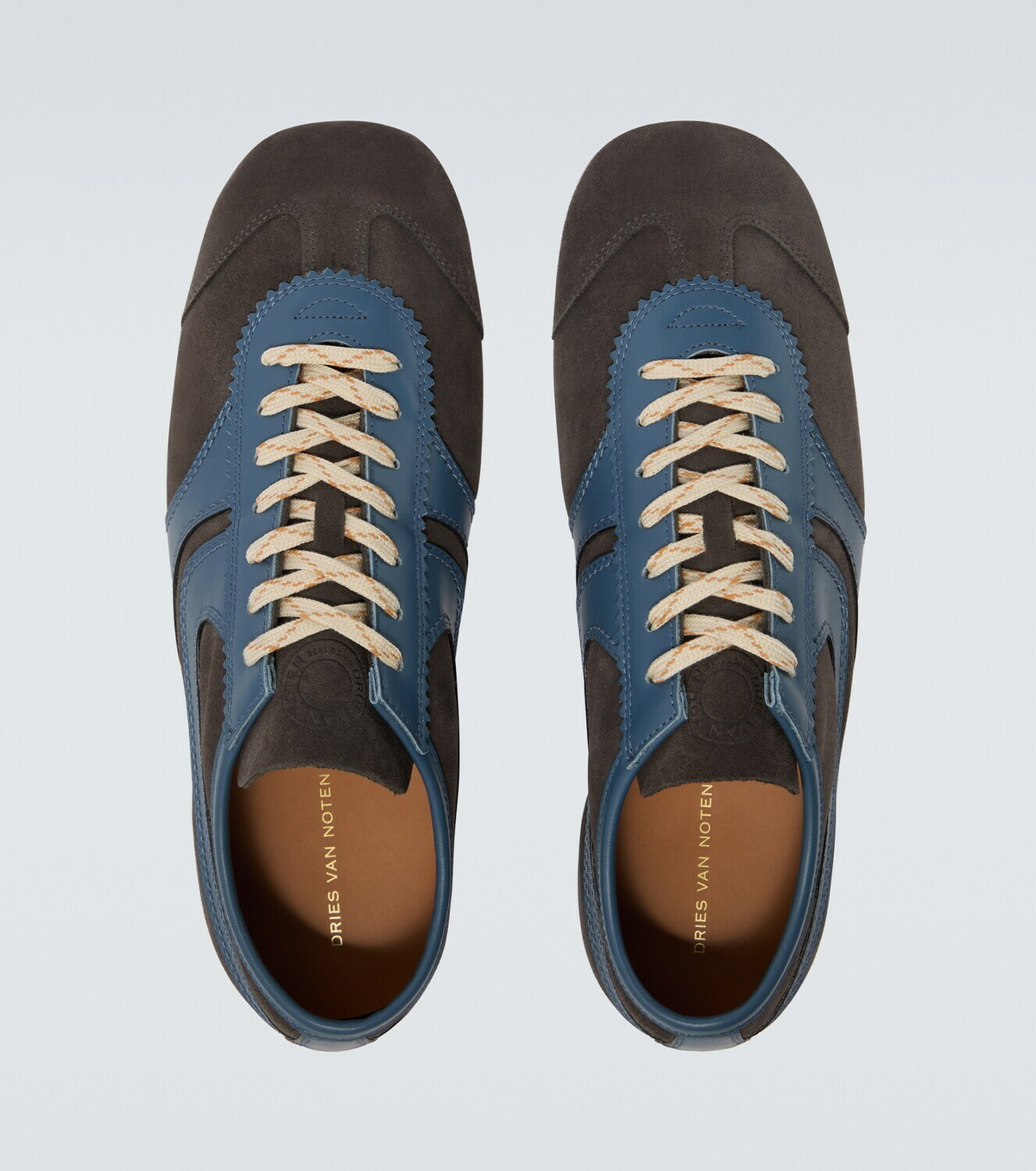 Dries Van Noten Leather-trimmed suede sneakers
