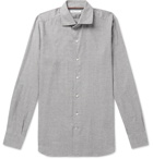 Loro Piana - Slim-Fit Prince Of Wales Checked Brushed-Cotton Shirt - Gray