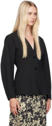 GANNI Black V-Neck Blazer