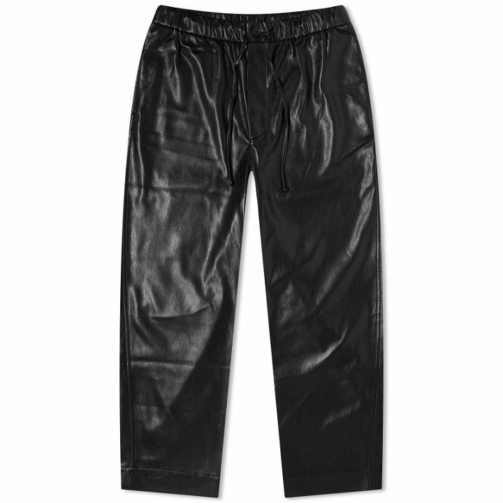 Photo: Nanushka Men's Vegan Leather Drawstring Pants in Black