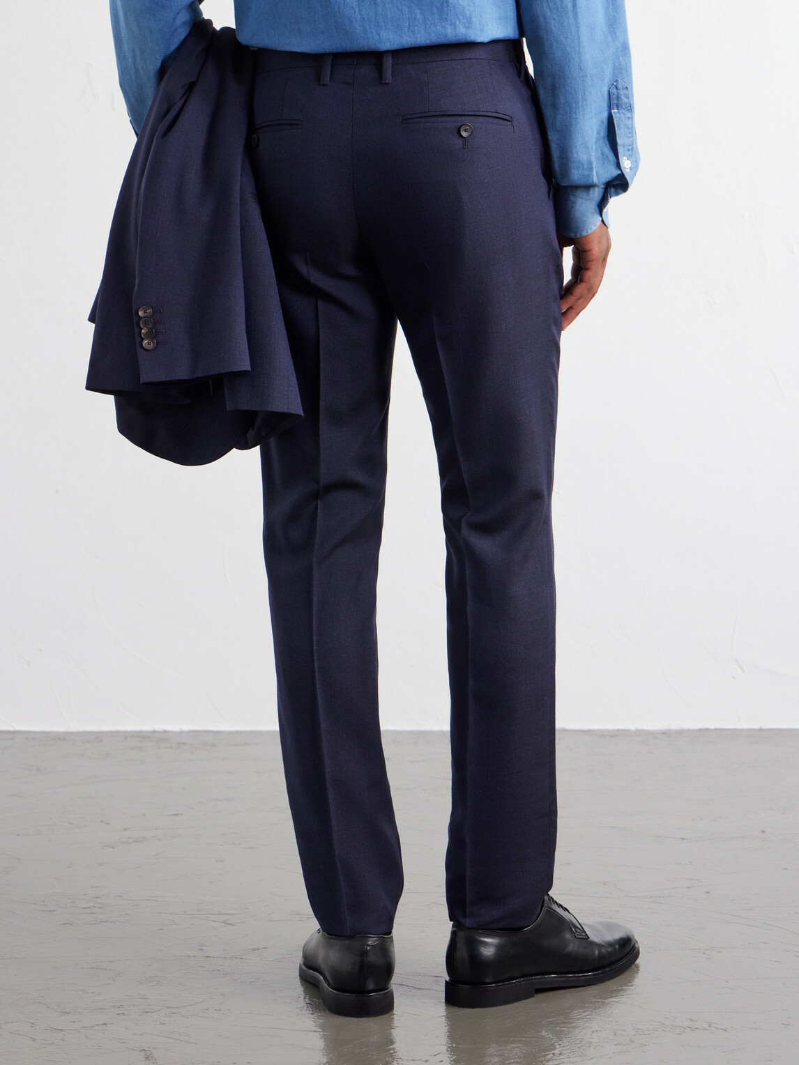 Mr P. - Straight-Leg Wool, Silk and Linen-Blend Trousers - Blue