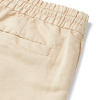 Brunello Cucinelli - Slim-Fit Linen and Cotton-Blend Drawstring Trousers - Neutrals