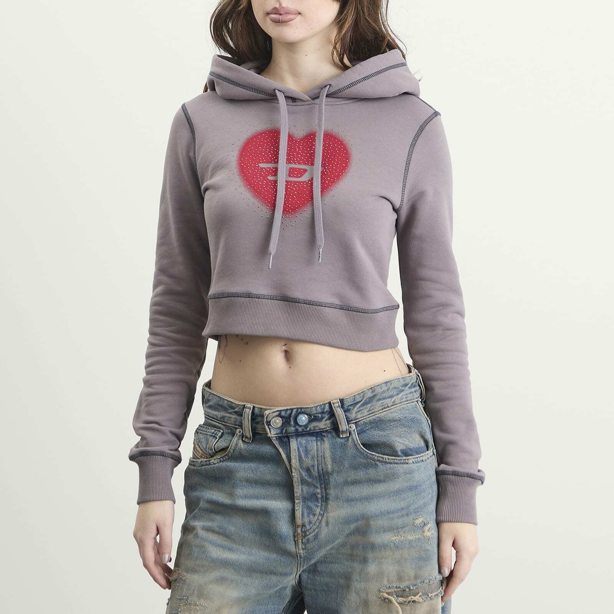 Diesel Women's F-Slimmy Hoodie in Grey