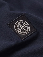 Stone Island - Logo-Appliquéd Stretch-Cotton Piqué Polo Shirt - Blue