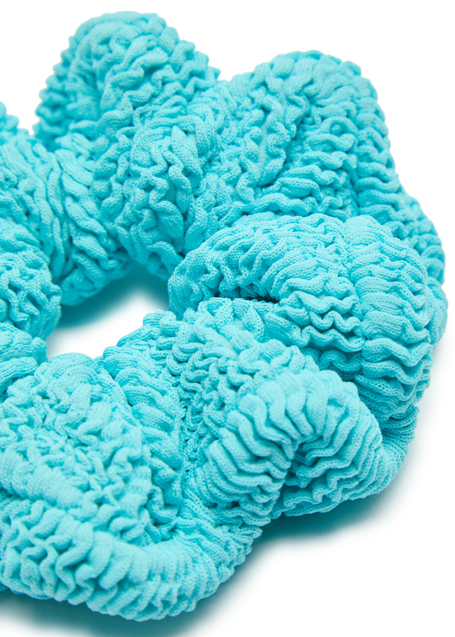 Hunza G Seersucker Scrunchie - Aqua - One Size