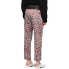 Haider Ackermann Grey and Red Contrast Waistband Trousers