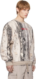 RCOS Off-White & Taupe 'RC Outdoor Supply' Logo Embroidered Sweatshirt