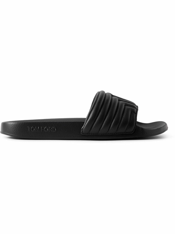 Photo: TOM FORD - Harris Quilted Leather Slides - Black