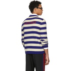 Gucci Blue and Beige Striped Loved Tiger Sweater