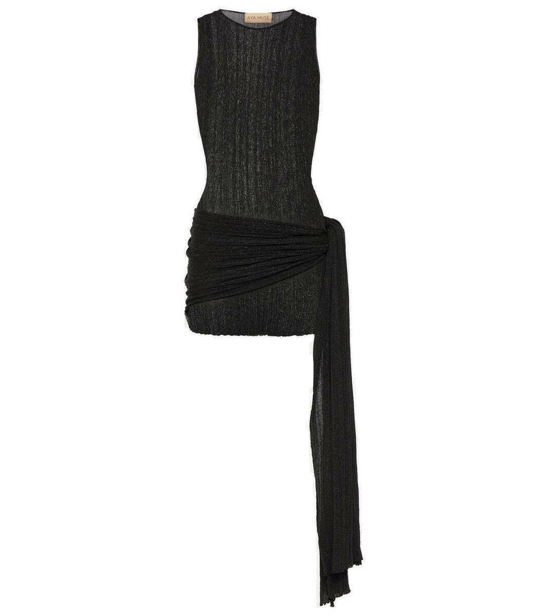 【Aya Muse】 Drapedラメミニドレス Aya Muse Draped lamé minidress Aya Muse