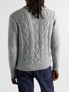Inis Meáin - Cable-Knit Donegal Merino Wool and Cashmere-Blend Sweater - Gray