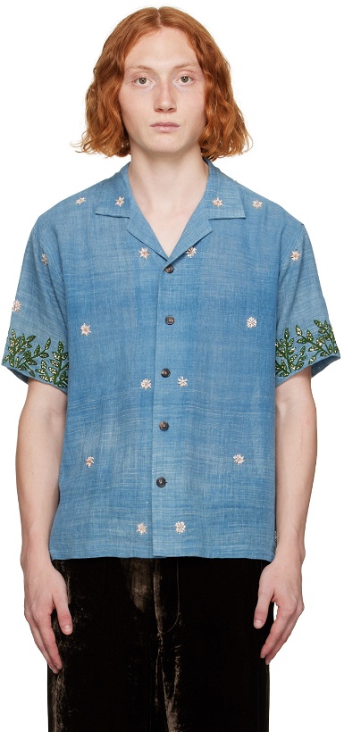 Photo: Karu Research Blue Hand-Embroidered Shirt