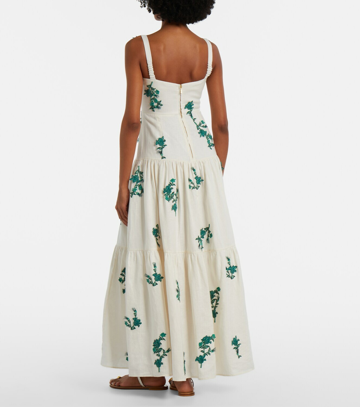 Agua by Agua Bendita Lima embroidered linen maxi dress