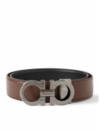 FERRAGAMO - 3.5cm Gancini Reversible Leather Belt - Brown