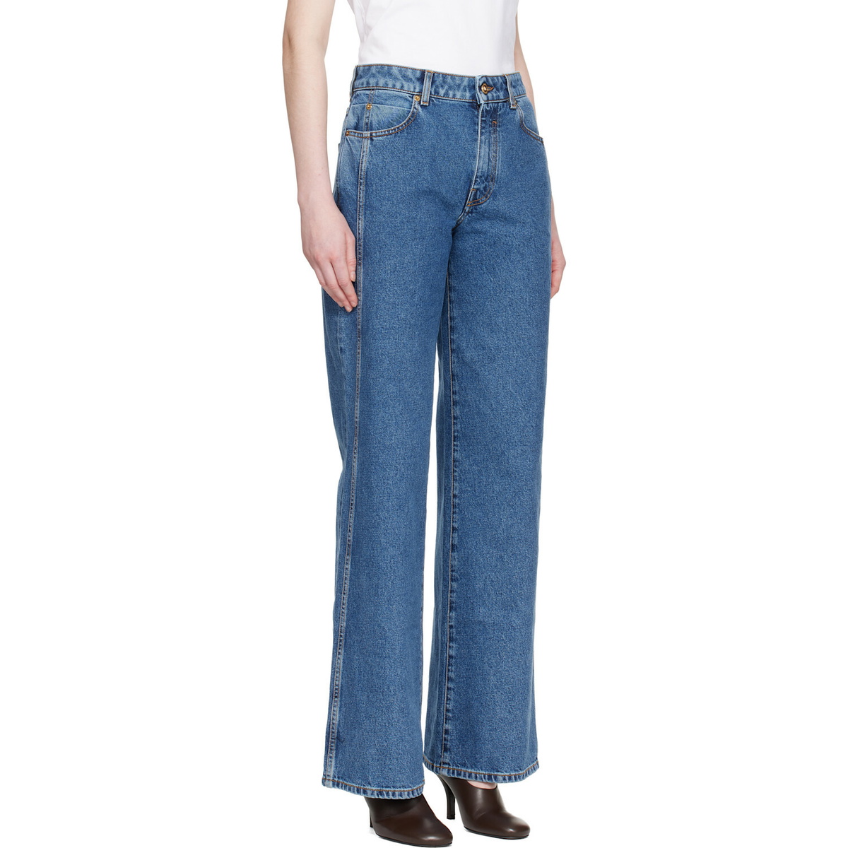 BALMAIN Blue Straight Denim Jeans