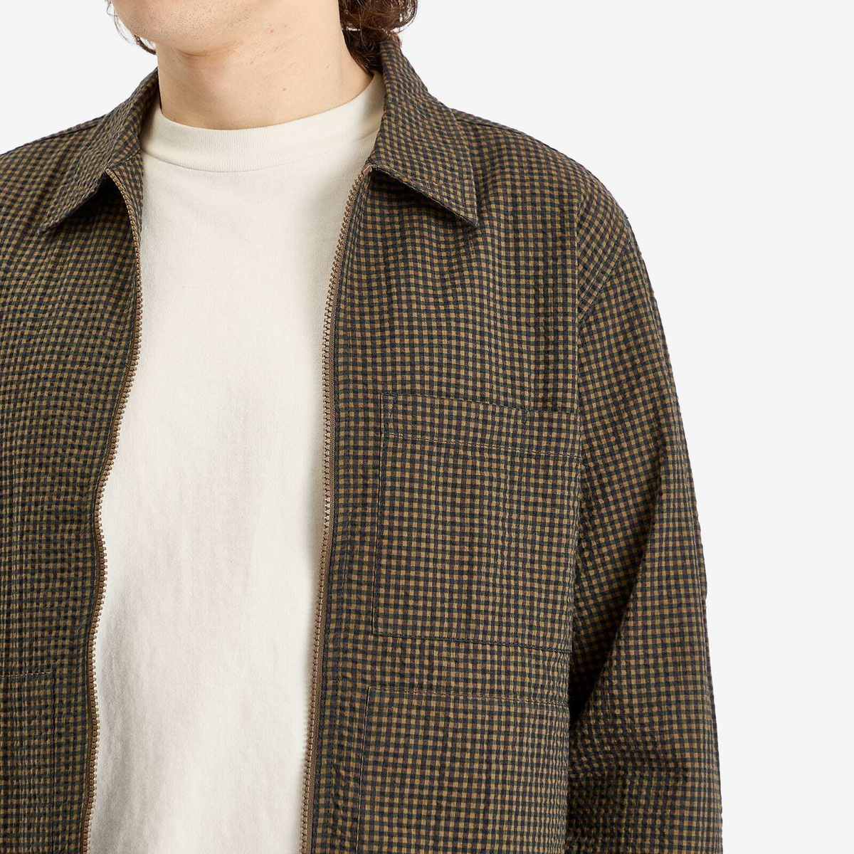 Universal Works. コート Universal Works Men's Japanese Seersucker Zip Uniform Jacket