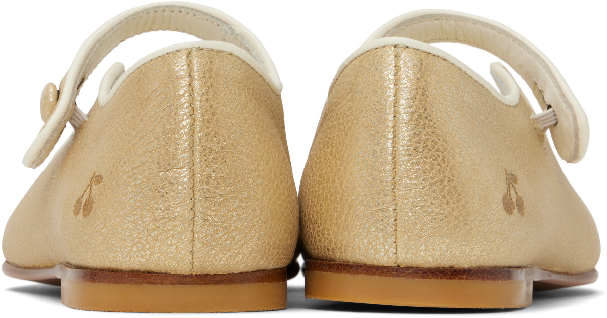 Bonpoint Kids Gold Ella Mary Jane Flats