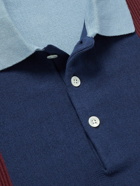 Beams Plus - Striped Wool Polo Shirt - Blue