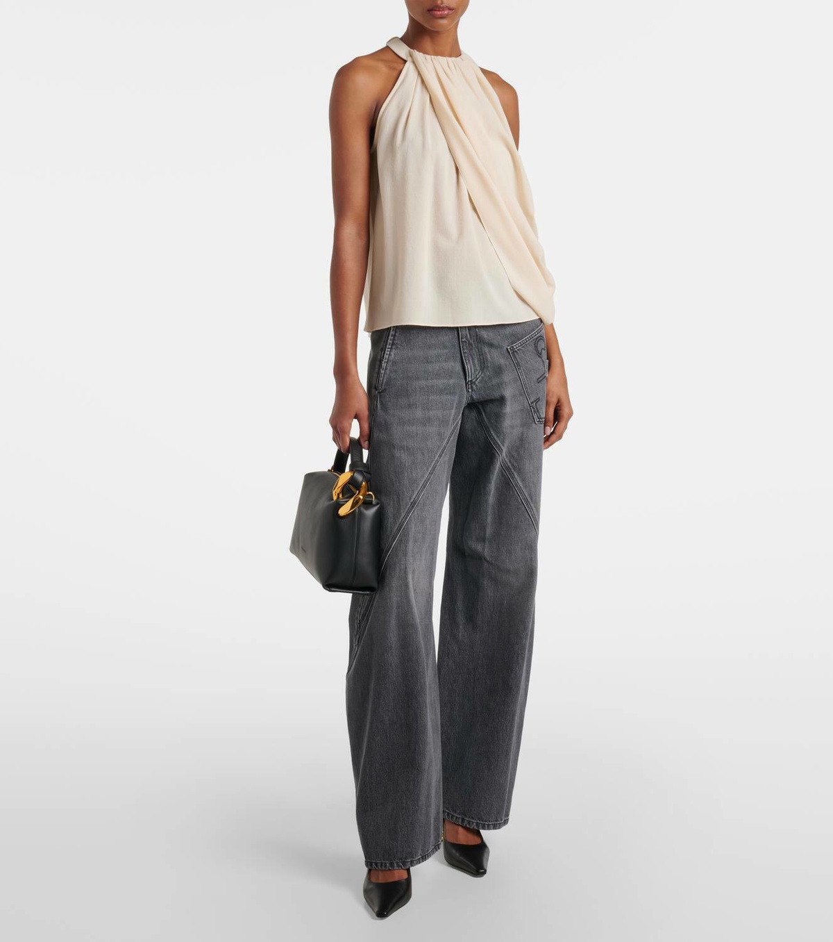 JW Anderson Draped wool-blend top