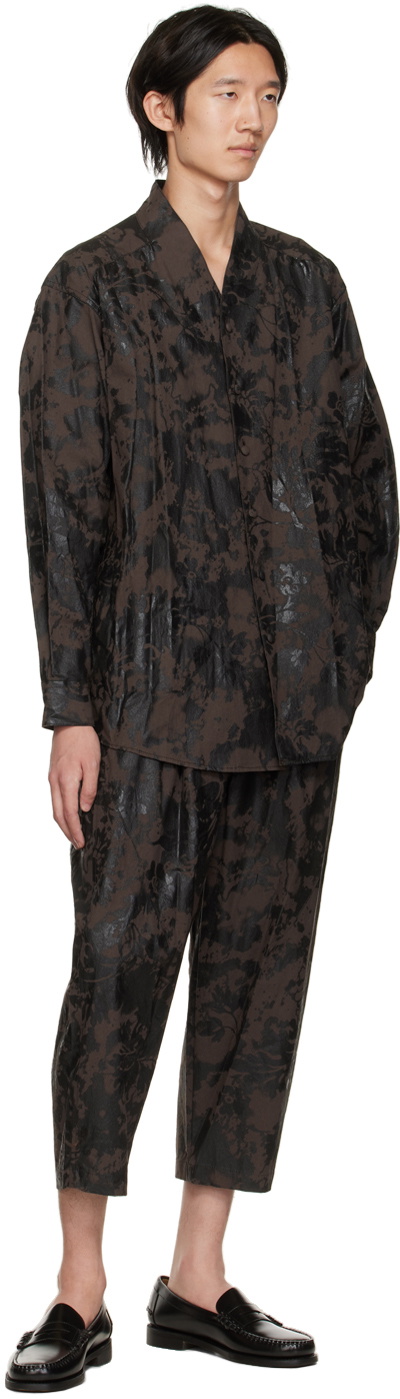 Sasquatchfabrix. Brown Urushi Easy Trousers Sasquatchfabrix