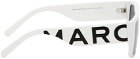 Marc Jacobs White Text Logo Rectangular Sunglasses