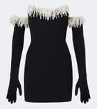 David Koma Embellished fringed bustier minidress