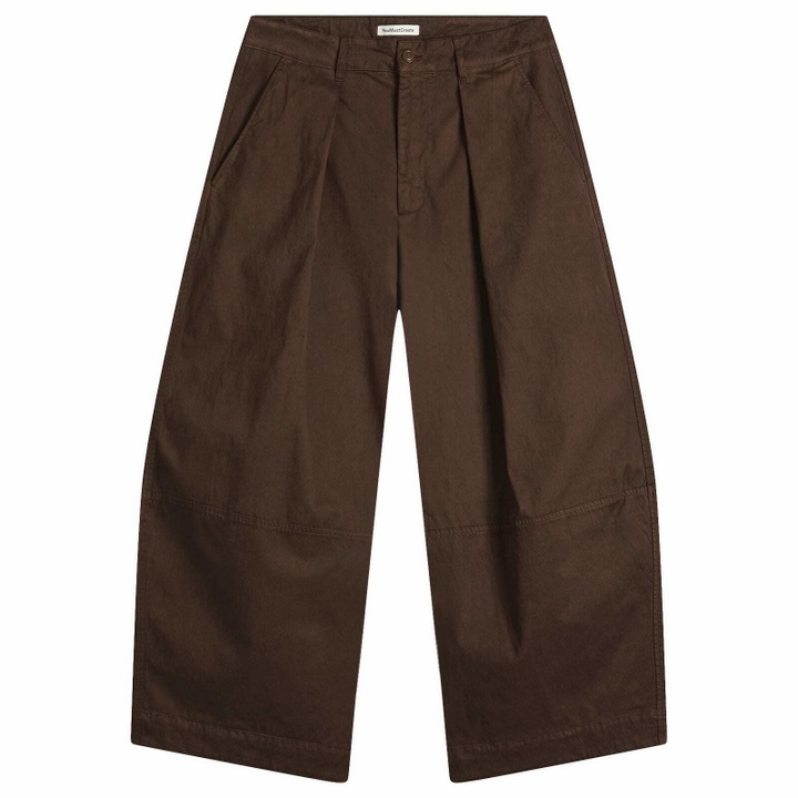 Photo: YMC Men's Garment Dyed Modal Deadbeat Trouser in Brown