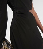 Galvan Cutout one-shoulder gown