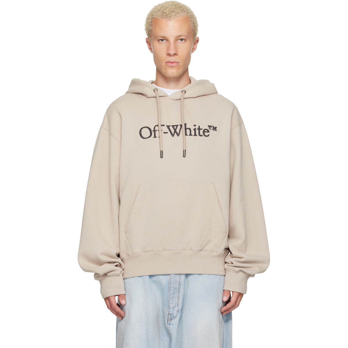 Off-White Beige Big Bookish Regular Hoodie
