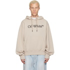 Off-White Beige Big Bookish Regular Hoodie