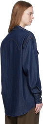 Carter Young SSENSE Exclusive Blue Denim Western Shirt